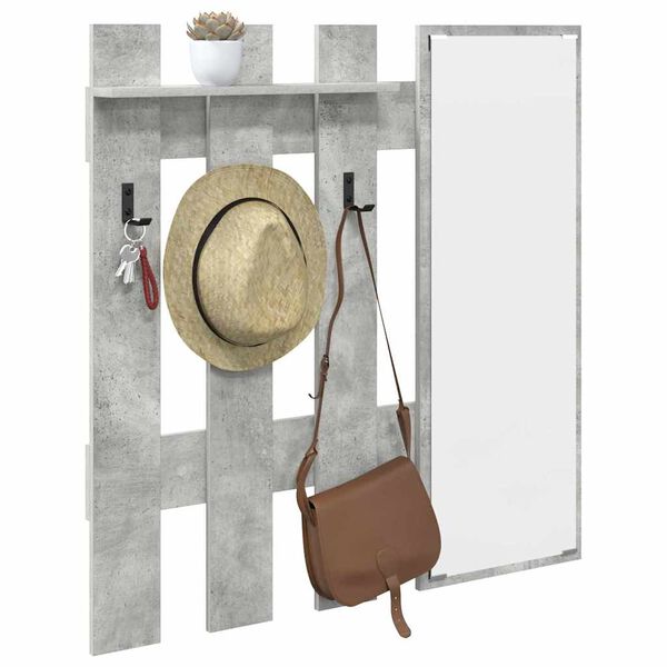 vidaXL Wall-Mounted Coat Rack Concrete grey 100 x 10 x 100 cm