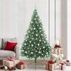 vidaXL Artificial Pre-lit Christmas Tree Green 210 cm PVC