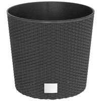 vidaXL Planter with Removable Inner Anthracite 15 / 15.3 L PP Rattan
