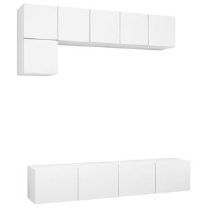 vidaXL 5 Piece TV Cabinet Set White Engineered Wood