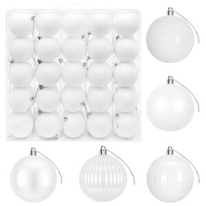 vidaXL Christmas Ball Set 50 pcs White Dia. 8 cm Polystyrene