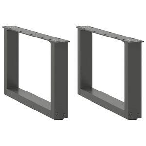 vidaXL Coffee Table Legs U-Shaped 2 pcs Anthracite 50x(30-31) cm Steel