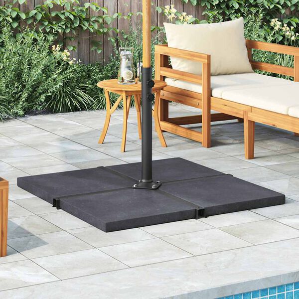vidaXL Umbrella Weight Plate Black Granite Square 25 kg