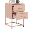 vidaXL Bedside Cabinets 2 pcs Pink 36x39x60.5 cm Steel