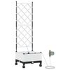 vidaXL Garden Planter with Irrigation&Wheels White 40 x 40 x 132 cm PP