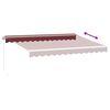 vidaXL Manual Retractable Awning with LED Burgundy 350x250 cm