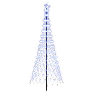 vidaXL LED Christmas Tree EKENAS 250 cm 290 LEDs Blue Steel Black