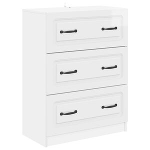 vidaXL Drawer Cabinet High Gloss White 66 x 34.5 x 87 cm