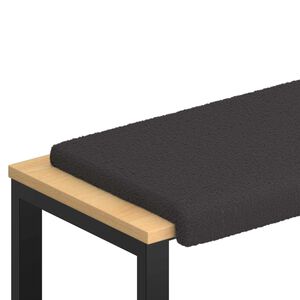 vidaXL Bench Cushion Sherpa Fabric Dark Grey Depth 35 cm