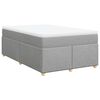vidaXL Box Spring Bed with Mattress Light Grey 120x200 cm Fabric