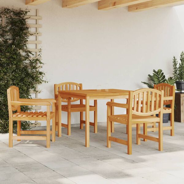 vidaXL 5 Piece Garden Dining Set Solid Wood Teak