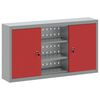 vidaXL Tool Cabinet with Shelf with Lock Red and Grey 100 x 20 x 55 cm
