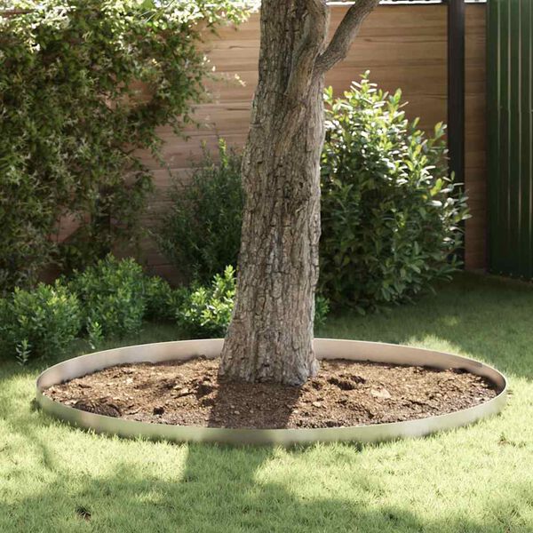 vidaXL Lawn Edging Silver 450 x 0.05 x 15 cm Stainless Steel