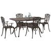 vidaXL Garden Dining Set 5 pcs Bronze Aluminium
