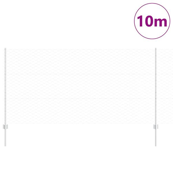 vidaXL Fence with Post Silver 1.2 x 10 m Steel