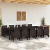 vidaXL Garden Dining Set with Cushion 11 pcs Brown Rattan