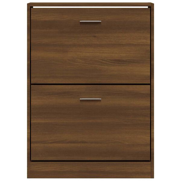 vidaXL Shoe Cabinet Brown Oak 59x17x81 cm Engineered Wood