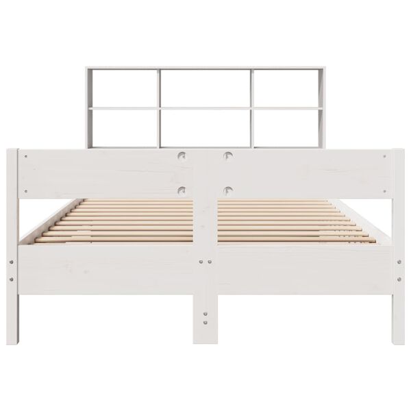 vidaXL Bookcase Bed without Mattress White 160x200cm Solid Wood Pine