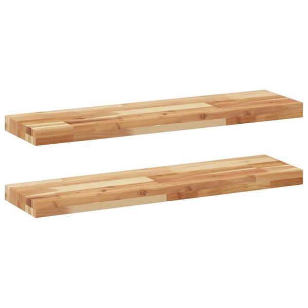 vidaXL Floating Shelves 2 pcs 80x20x4 cm Oil Finished Solid Wood Acacia