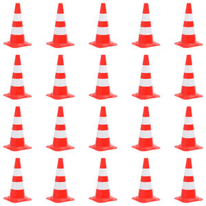 vidaXL Reflective Traffic Cones 20 pcs Red and White 50 cm