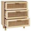 vidaXL Sideboard Brown 60x30x70 cm Solid Wood Pine and Natural Rattan