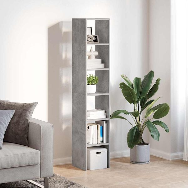 vidaXL Bookcases 2 pcs Stackable Concrete Grey 30x30x80 cm Engineered Wood