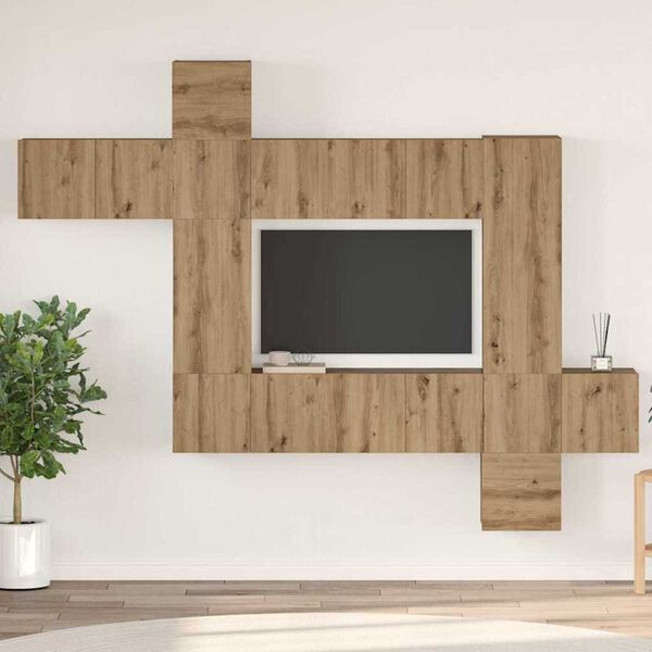 vidaXL TV Cabinet Set 10 pcs Artisan oak 30.5 x 30 x 90 cm