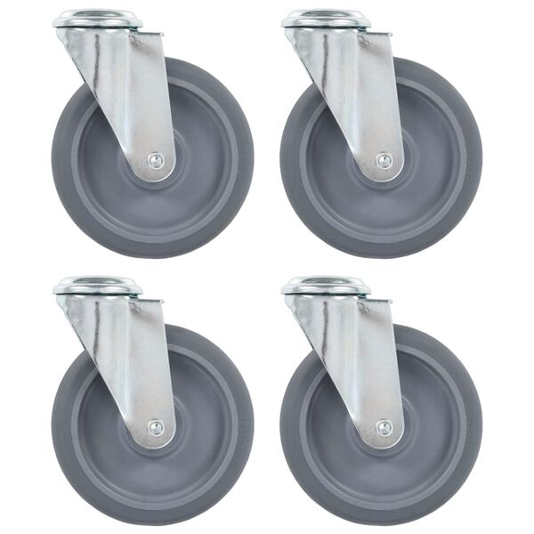 vidaXL Bolt Hole Swivel Casters 4 pcs 125 mm