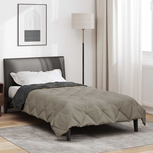 vidaXL Full Year Duvet Light Grey and Anthracite 200 x 140 cm
