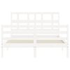 vidaXL Bed Frame without Mattress White 140x200 cm Solid Wood