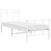 vidaXL Metal Bed Frame without Mattress with Footboard White 80x200cm