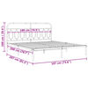 vidaXL Metal Bed Frame without Mattress with Headboard Black 180x200cm