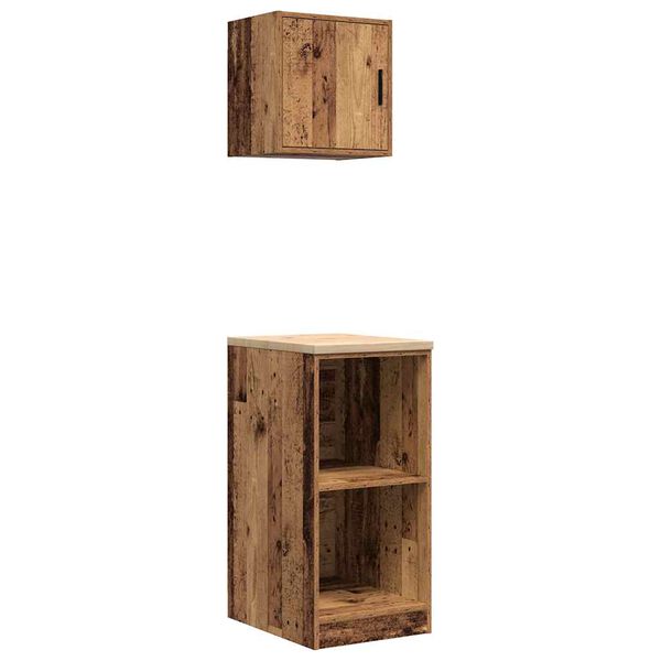 vidaXL Garage Cabinets 2 pcs Old Wood Engineered Wood