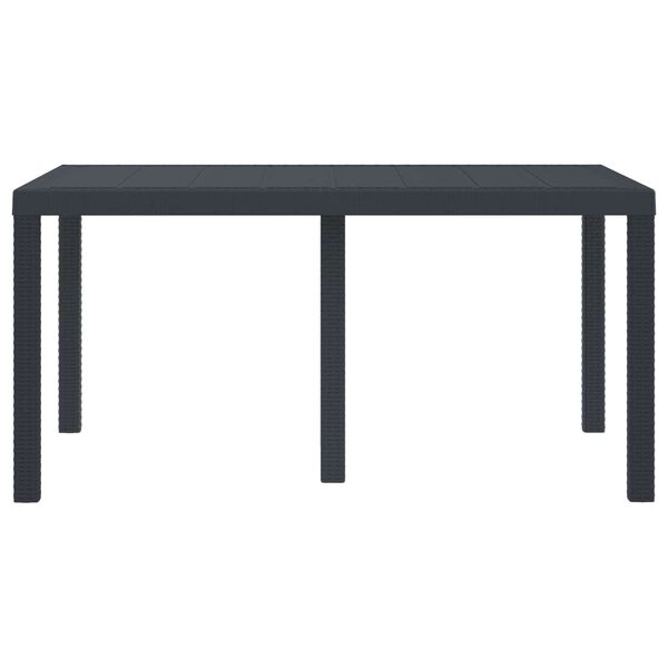 vidaXL Garden Dining Table Anthracite 150 x 100 x 73 cm Poly Rattan