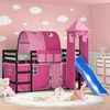 vidaXL Kids' Loft Bed with Tower without Mattress Pink 80x200 cm
