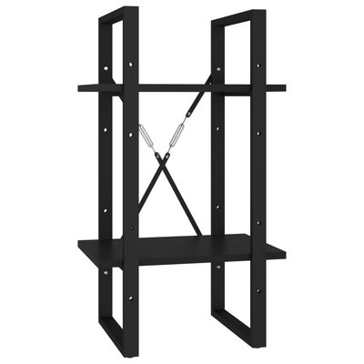 vidaXL 2-Tier Book Cabinet Black 40x30x70 cm Engineered Wood