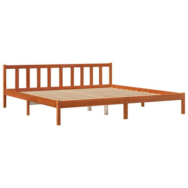 vidaXL Bed Frame without Mattress Wax Brown 200x200 cm Solid Wood Pine