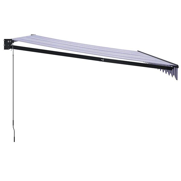 vidaXL Retractable Awning Blue and White 4x3 m Fabric and Aluminium
