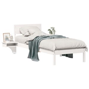 vidaXL Bed Frame with Headboard White 75 x 190 cm Solid Pine Wood