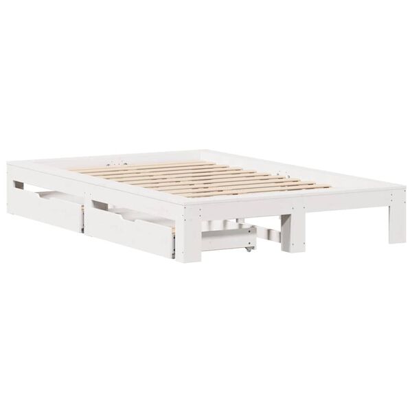 vidaXL Bed Frame without Mattress White 120x200 cm Solid Wood Pine