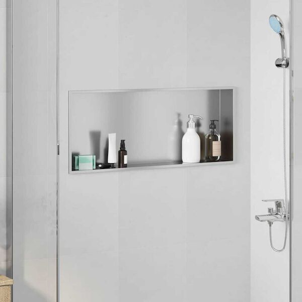 vidaXL Shower Niche Silver 75 x 30 x 9.5 cm Stainless Steel