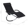 vidaXL Outdoor Sun Lounger with Cushion Steel Black