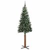 vidaXL Slim Christmas Tree with 300 LEDs Green and White 210 cm