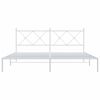 vidaXL Metal Bed Frame without Mattress with Headboard White 183x213cm