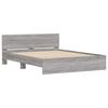 vidaXL Bed Frame with Headboard and LED Grey Sonoma 150x200 cm King Size
