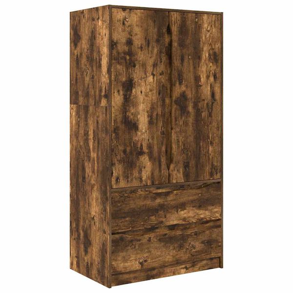 vidaXL Bathroom Cabinet Smoked Oak 79.5 x 49 x 156 cm Engineered Wood