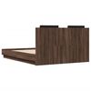 vidaXL Bed Frame with LED without Mattress Brown Oak 135x190 cm Double