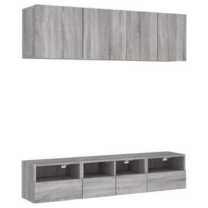 vidaXL 5 Piece TV Wall Units Grey Sonoma Engineered Wood