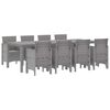 vidaXL Garden Dining Set 9 pcs White Polypropylene