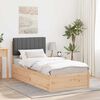 vidaXL Bed Frame with Upholstered Headboard Dark Grey 90 x 200 cm